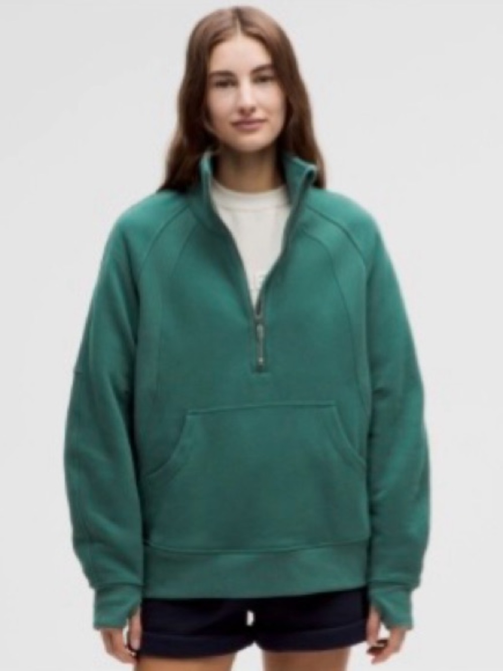 —Lululemon Storm Teal Scuba Oversized Funnel-Neck Half Zip *Long XL/XXL